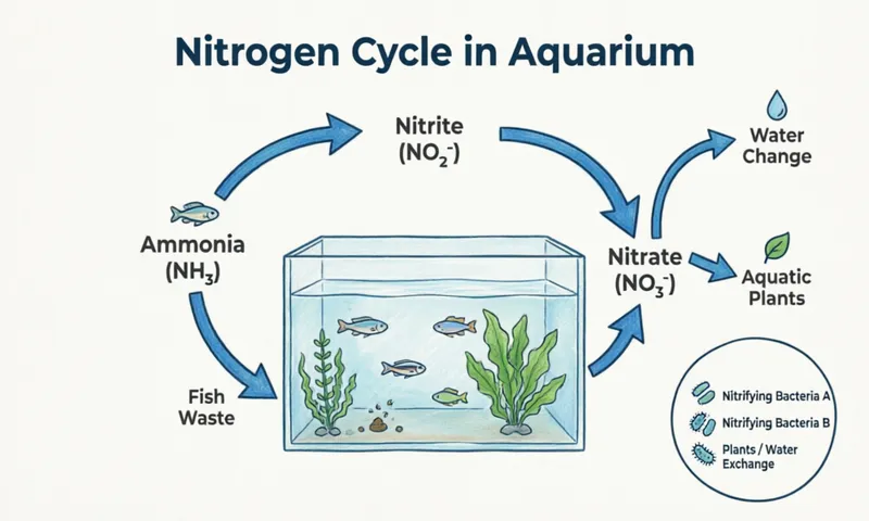 Close-up of beneficial nitrifying bacteria colonies growing on porous ceramic bio-media rings in an aquarium filter, showing the biological foundation of the nitrogen cycle